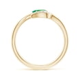 thumbnail image 2 of ANGARA Natural 0.4 Ct. Emerald with Diamond Side Stones Ring in 14K Yellow Gold for Women (Ring Size: 11.5), 2 of 10