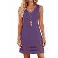 thumbnail image 3 of LIaqionyy Dresses for Women V Neck Sleeveless Lace Dress Elegant Summer Sundress Beach Vacation Outfits, 3 of 6