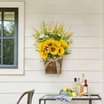 thumbnail image 6 of Myecovie Fall Wreath Sunflower Wreaths Basket 17" Summer Seasonal Decor Indoor Outdoor Wreaths for Front Door with Burlap Bow, 6 of 7