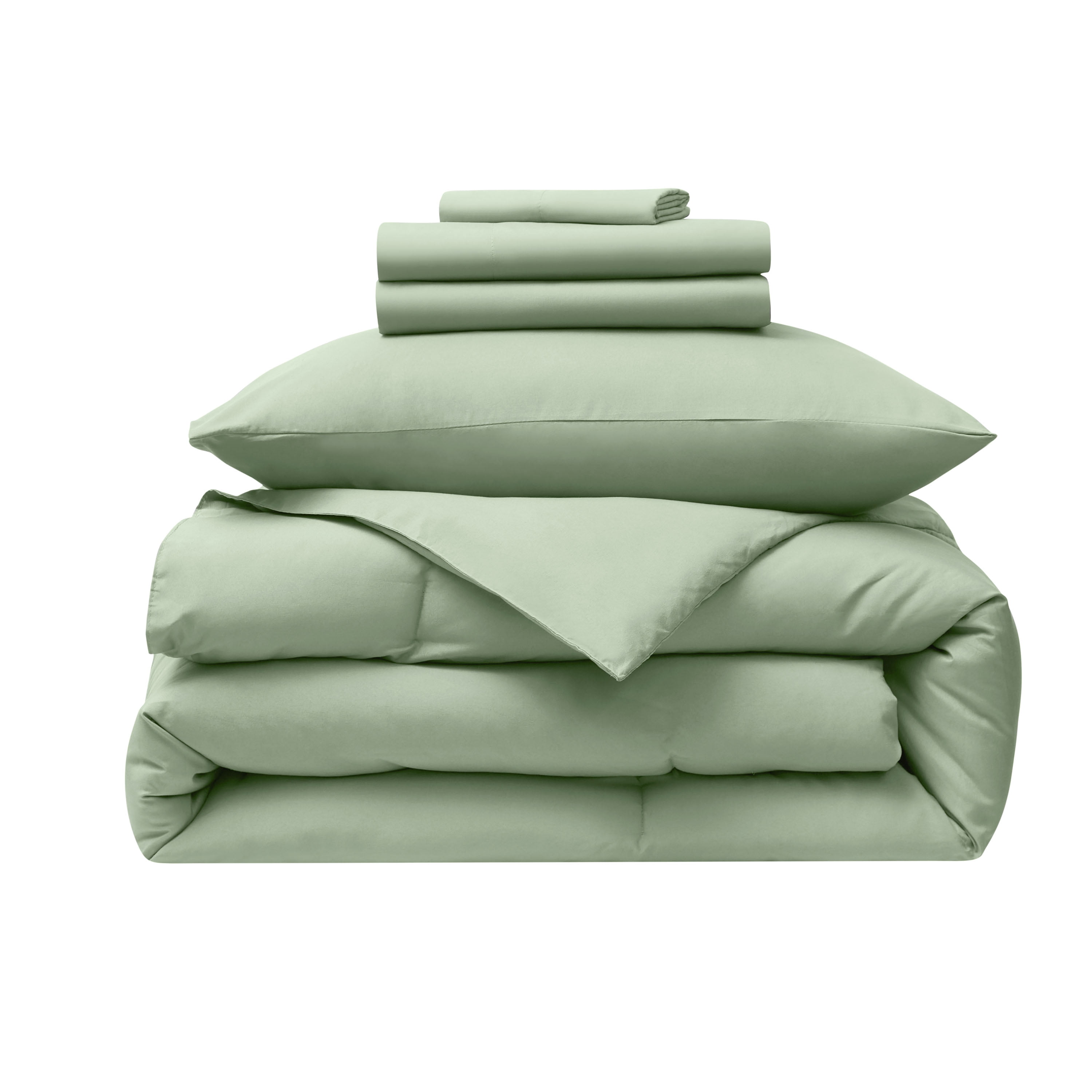 LammaLoe Twin Comforter Sets, 5 Piece Bed in a Bag, Ultra Soft Bedding Comforter Set with Sheets, All Season Bed Set, Sage Green
