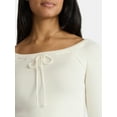 thumbnail image 4 of Madden NYC Women's Ribbon Top with Long Sleeves, Sizes XXS-XXL, 4 of 5