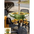 thumbnail image 5 of Outdoor Tablecloth with Umbrella Hole for Patio/Picnic/Party/Camping, Sunflowers Waterproof Table Cloth Square Cover Washable, Summer Botanical Budding Yellow Flowers (54"x 54"), 5 of 8