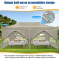 thumbnail image 4 of COBIZI Canopy 10x20 Pop up Canopy with 6 Sidewalls Heavy Duty Party Tent Outdoor Party Event Gazebo Commercial Canopy Tents for Parties Wedding Outdoor Events,Khaki (Upgraded Frame&Windproof), 4 of 6