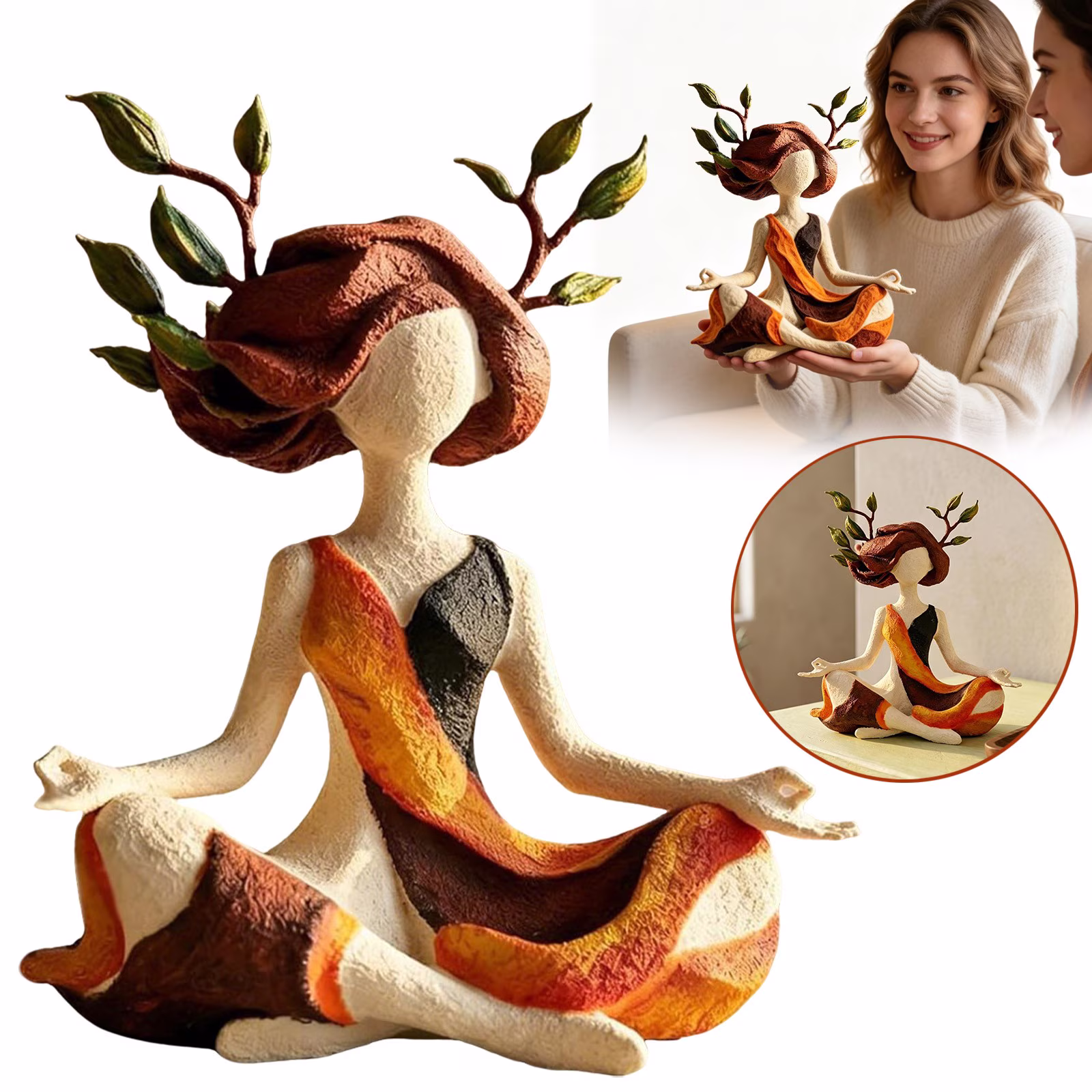 thumbnail image 6 of Gaishi Abstract Meditation Statue,Resin Yoga Figurine for Home Decor,Desk & Living Room, 6 of 8