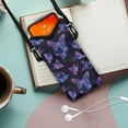 thumbnail image 2 of SEANATIVE Neoprene Crossbody Phone Bag Shockproof Small Shoulder Bag Portable Mini Travel Bag With Removable Shoulder Strap for Travel, Beach, Walking, 8 x 4 inch, Butterfly Violet, 2 of 7