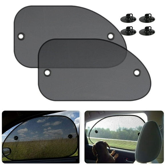 Qilidiba 2Pcs Universal Size 25.59X14.96 Inch Car Sun Shade for Side Window with Suction Cups for Baby Kids and Pets