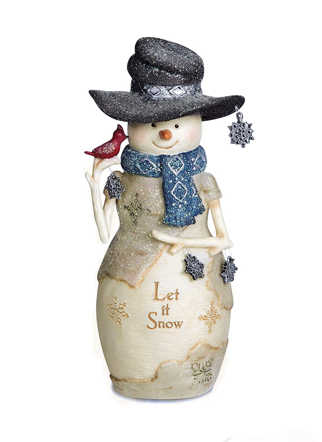 Pavilion Let it Snow Snowman Figurine Christmas Decor Gift, Reads Let
