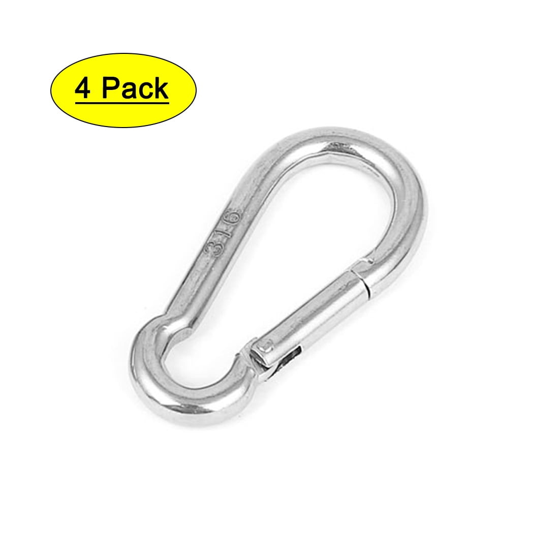 10Pcs 316 Stainless 50mm Spring Gate Snap Hook Clip for Carabiner Hiking 