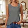thumbnail image 2 of Bainana Women T Shirt Solid Color Sleeveless Crew Neck Basic Tee Comfortable Loose Fit Female Street Casual Wear Tops Clothes Grey Size Xl, 2 of 6