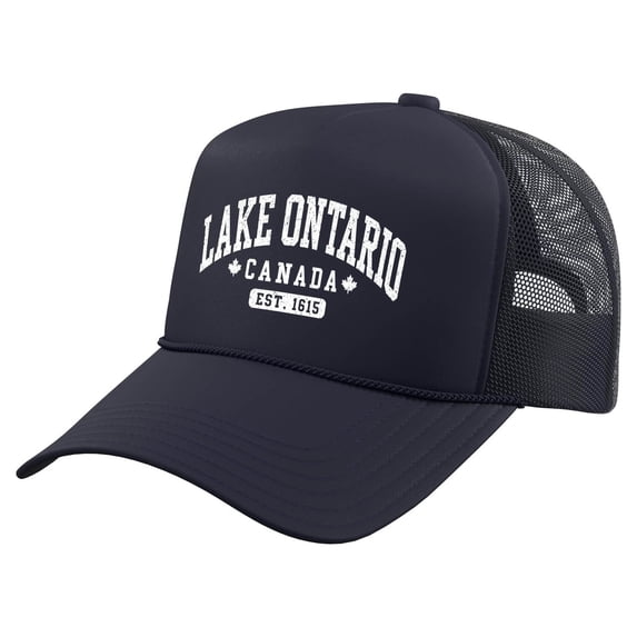 Unisex Retro Lake Ontario Baseball Cap - Vintage Graphic Trucker Hat with Classic Fit Design
