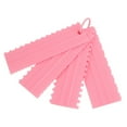 thumbnail image 1 of 4Pcs Cake Scraper Durable Eco Friendly Plastic 8 Styles Hanging Hook Design Cake Smoother for Baking DIY Pink, 1 of 9