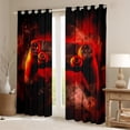 thumbnail image 2 of Castle Fairy Gamer Black Out Curtains,Black Red Ombre Curtains Pack of 2 (42x63 Each), 2 of 6