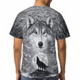 thumbnail image 5 of LAOLIUSN Mens 3D Graphic Tees All Over Print Wolf Shirt Novelty Streetwear Animal T-Shirt, S-4XL, 5 of 7