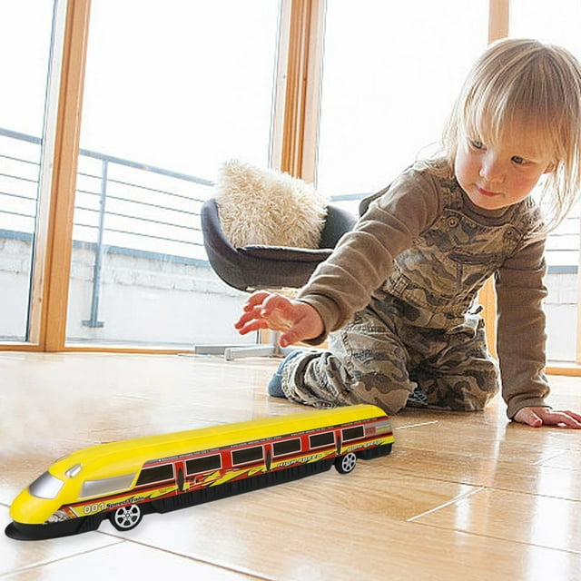Blaxill Modèle de Train à Grande Vitesse Voiture Jouet / Chariot de Simulation à Propulsion Manuelle / Design d'Action Réaliste / Plastique ABS / Jeux Intérieurs Extérieurs / Bleu/jaune/rouge / 15.3x1.9x2.1 Po / 1 Pack