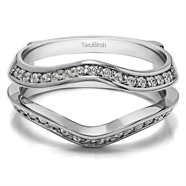 TwoBirch Open Style Classic Wedding Ring Enhancer in Sterling Silver