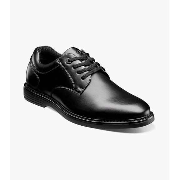 Nunn Bush Wade Work Men's Plain Toe Oxford, Black, 14