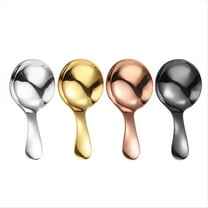 Small Scoops for Canisters,Total of 4 Pcs Short Handle Spoons Salt Sugar Condiments Coffee Tea Dessert