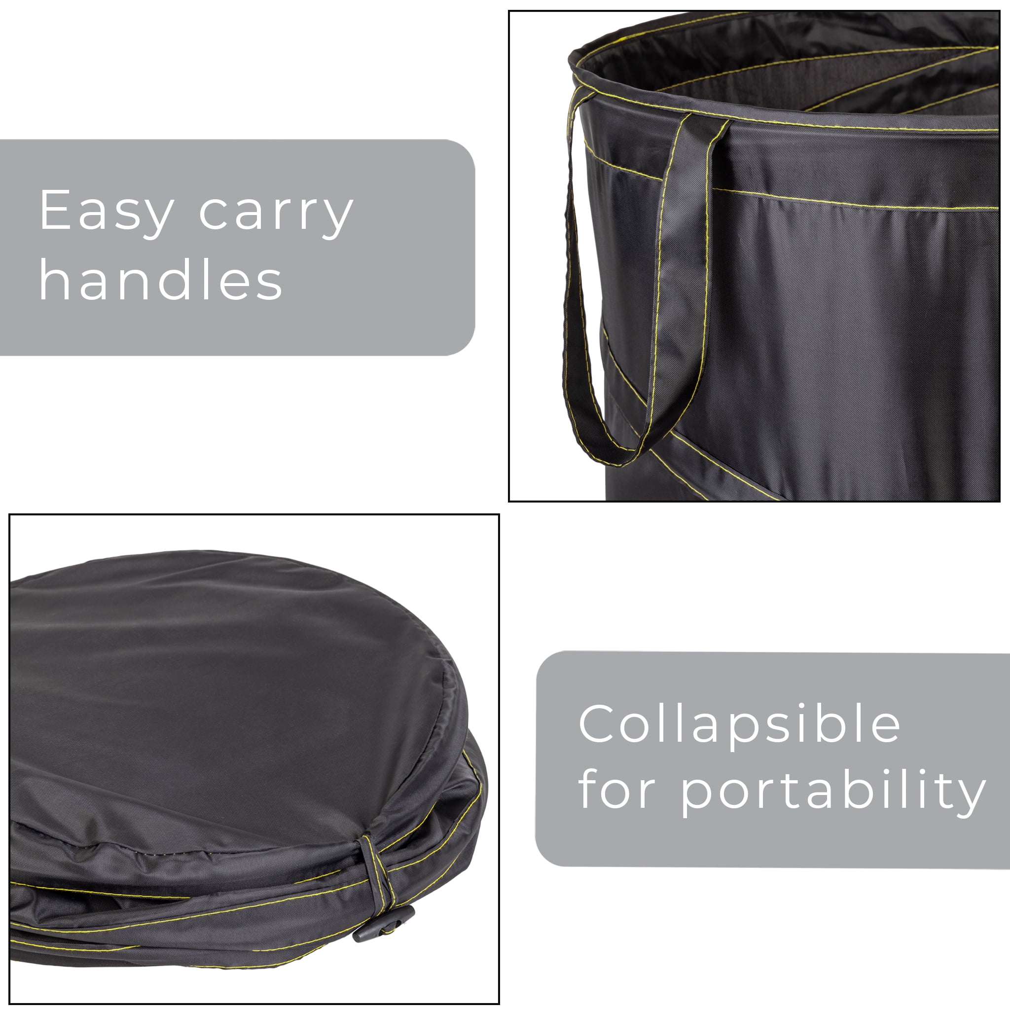 Smart Design Pop up Spiral Laundry Hamper Bag  - 15 x 25 inch - Black and Gold - Iowa Hawkeyes