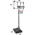 thumbnail image 6 of UPYOOE Basketball Hoop 28" Teenagers Height Adjustable 5.6-7 'Basket 28" Backboard Portable Basketball Goal System with Stable Base and Wheels, use for Indoor Outdoor, 6 of 8