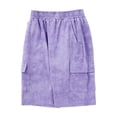 thumbnail image 4 of yillto Girls Cotton Cargo Shorts Straight Leg Loose Elastic Waist Causal Shorts with Pockets for Kids 4-12 Years, 4 of 6