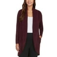 thumbnail image 1 of Max & Mia Ladies' The Essential Travel Cardigan Cozy Sweater (Wine, XL), 1 of 3