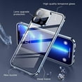 thumbnail image 3 of Case for iPhone14 13 12 11 Pro Max Plus Shockproof Full Lens Protection Double Sided Buckle Magnetic Clear Lens Metal Cover,Silver,for iPhone 13 ProMax, 3 of 6