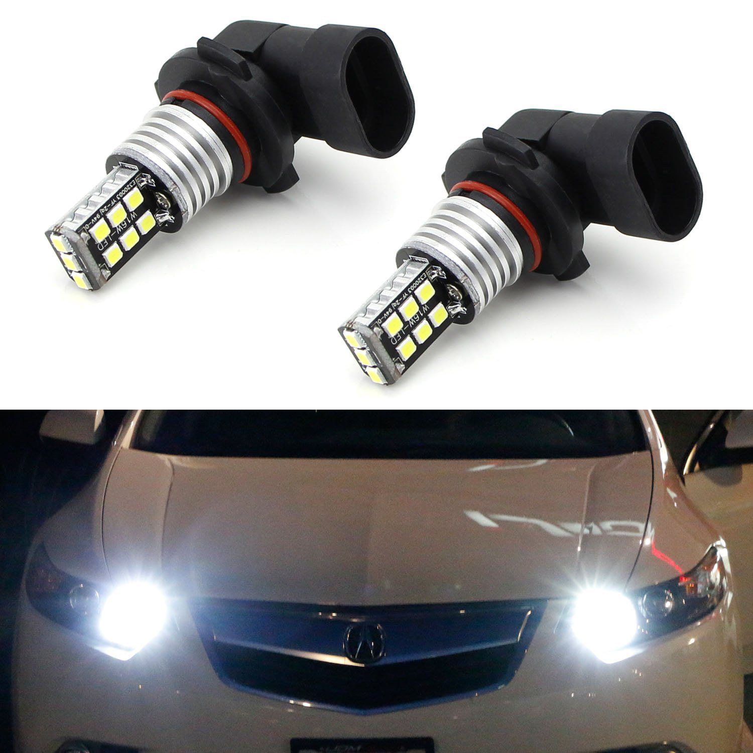 Compatible For Acura TSX RDX TL MDX Civic Accord CRZ iJDMTOY 8K Blue 80W 16-CREE 9005 LED High Beam Daytime Running Lights Kit