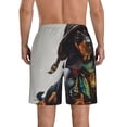 thumbnail image 3 of KLL Fantasy Wizard Dog Art Men's Casual Summer Beach Shorts Hawaiian Shorts with Pockets-3X-Large, 3 of 5