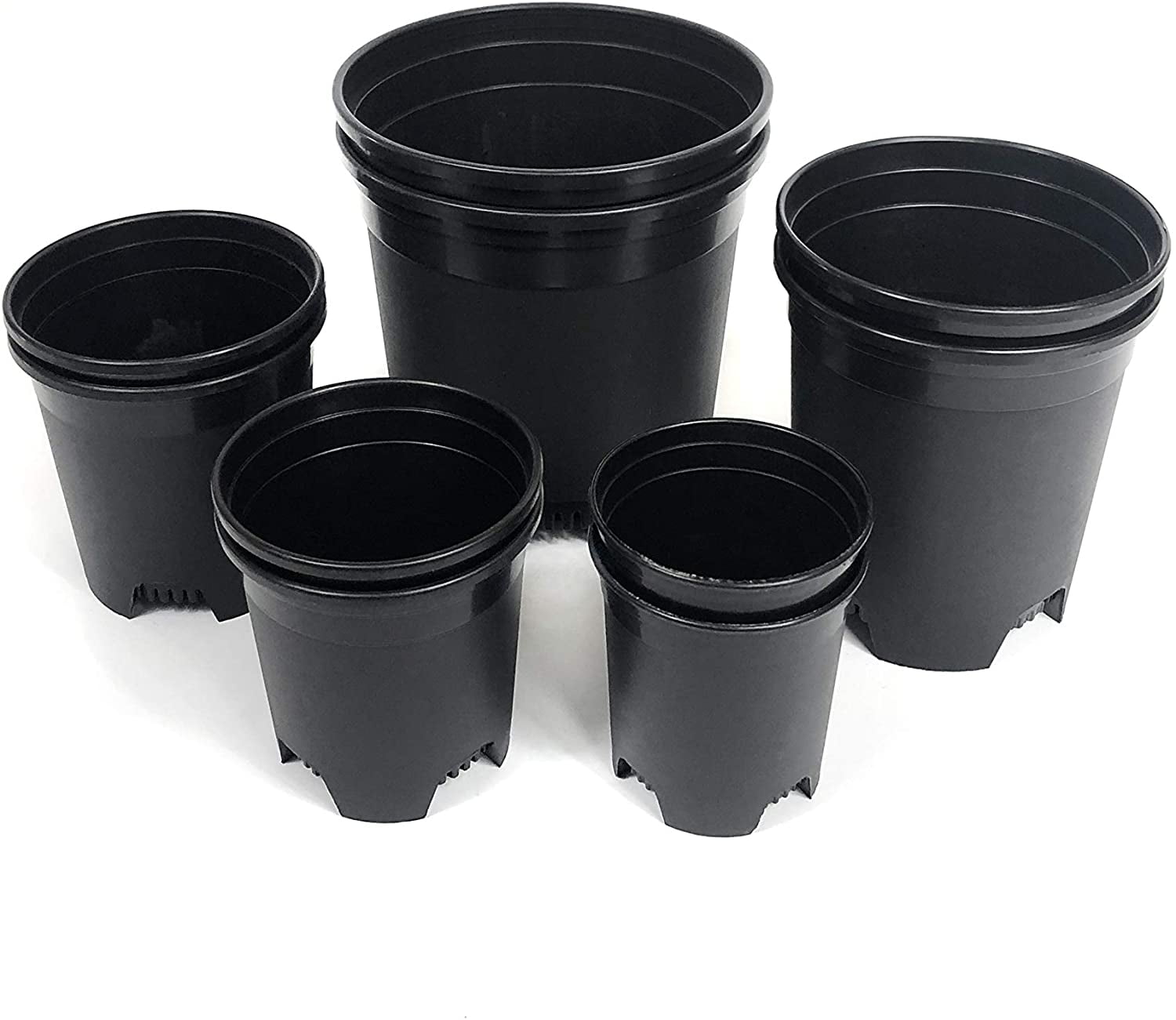 Plastic Plant Pots Nursery Gardening Planters 10 Pack 4 to 7.5 Inch Small Medium Plants 0.25 0.35 0.5 1 1.5 Gallon for Indoor and Outdoor Plants