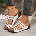 thumbnail image 5 of Summer Sandals For Women Casual Solid Color Fish Mouth Fashion Thick-soled Bottom Wedge Summer Style Summer Beach Walking Sandals, 5 of 9
