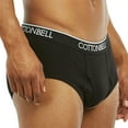 thumbnail image 3 of Men's 100% Cotton Color Band Briefs, Underwear, Black 3XL, 6-Pack, 3 of 4