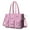 Pink Baseball Caps, variant on Teacher Tote Bag,Pink Bows and Baseballs Pattern Teacher Utility Tote Bag,Large Work Tote Bags for Women with Multiple Pockets,Top Zipper Closure,13.8x10.6x6.7 Inch