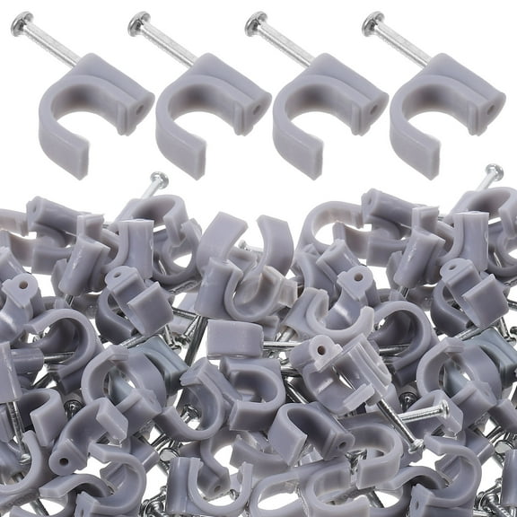 100 Pcs Circle Speaker Wire Clips Steel Nail Line Card