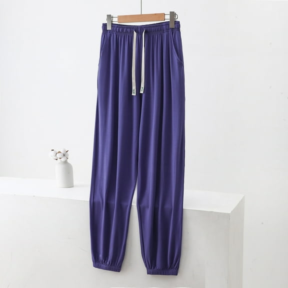 lmcalzta Mens Pj Pajama Joggers Bottom Lounge Pants Sleepwear Nightwear with Pockets Lightweight Breathable