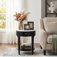 thumbnail image 2 of Butler Specialty Company Ellen 18.25 in. W Oval Marble Top Nightstand - Black, 2 of 10