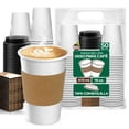 thumbnail image 1 of 50 Vasos de Cartón 16 oz (473 ml) con Tapa y Manga Protectora - Vasos Térmicos para Bebidas Calientes - Kit de 50 Piezas Biodegradables Best Trading VCAF16, 1 of 8