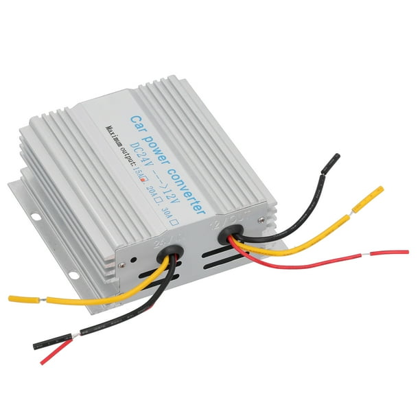 Convertidor de potencia de 24V a 12V CC, transformador reductor de voltaje profesional para camiones, autobuses y automóviles, 15A Jadeshay A