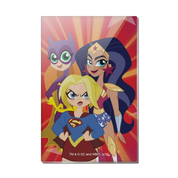 DC Super Hero Girls Girl Group Rectangle Acrylic Fridge Refrigerator Magnet