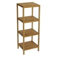 thumbnail image 2 of Gallerie Decor Natural Spa 4-Shelf Transitional Bamboo Tower in White, 2 of 4