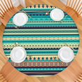thumbnail image 2 of Round Table Cloth with Elastic Edge Boho Floral Pattern 44 Inch Fits 38-42 Tables Liquid Resistant Christmas Party, 2 of 7