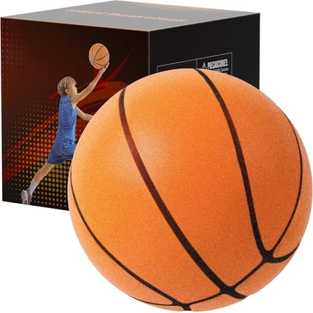 Silent Basketball Size 3 Noiseless Ball for Indoor ,Soundless Ball with High Bounce Grooved Design for Quiet Dribbling in Apartments, for Ages
