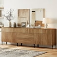 thumbnail image 5 of WAMPAT Fluted Dresser for Bedroom with 5 Drawers & 4 Doors, Modern Wooden Chest of Drawers with Hidden Handles, Extra Storage Dresser TV Stand Closet Organizer for Bedroom & Living Room, Brown, 5 of 12