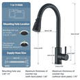 thumbnail image 6 of Matte Black Kitchen Faucets, Kitchen Faucets with Pull Down Sprayer, High Arc Single Handle Stainless Steel Sink Faucets 1 Holes, Kitchen Sink Faucets for Farmhouse Camper Laundry Rv Bar, 6 of 12