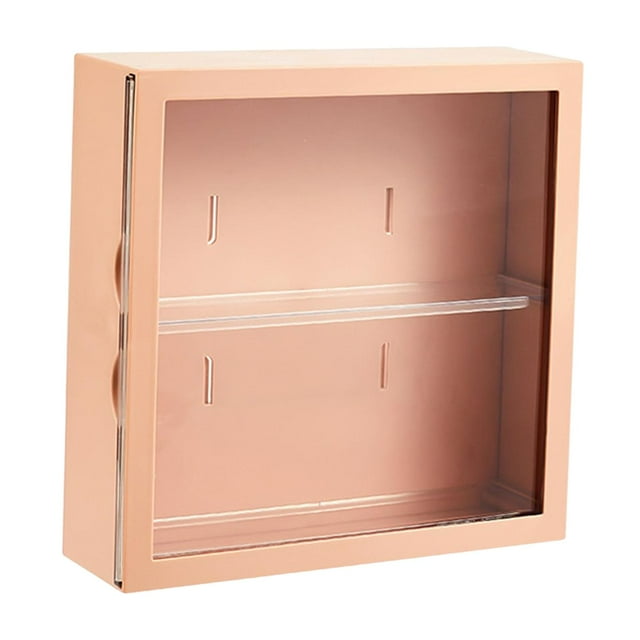 Wall Mounted Display Box Countertop Cabinet Organizer with Door Storage Box Clear Display Case for Mini Toys Action Figure Collectible Coffee
