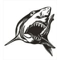 thumbnail image 3 of Shark Duvet Cover Set, Digital Sketch of Wild Fish with Open Mouth Power King of the Ocean Illustration, Decorative 3 Piece Bedding Set with 2 Pillow Shams, King Size, Dark Grey White, by Ambesonne, 3 of 3