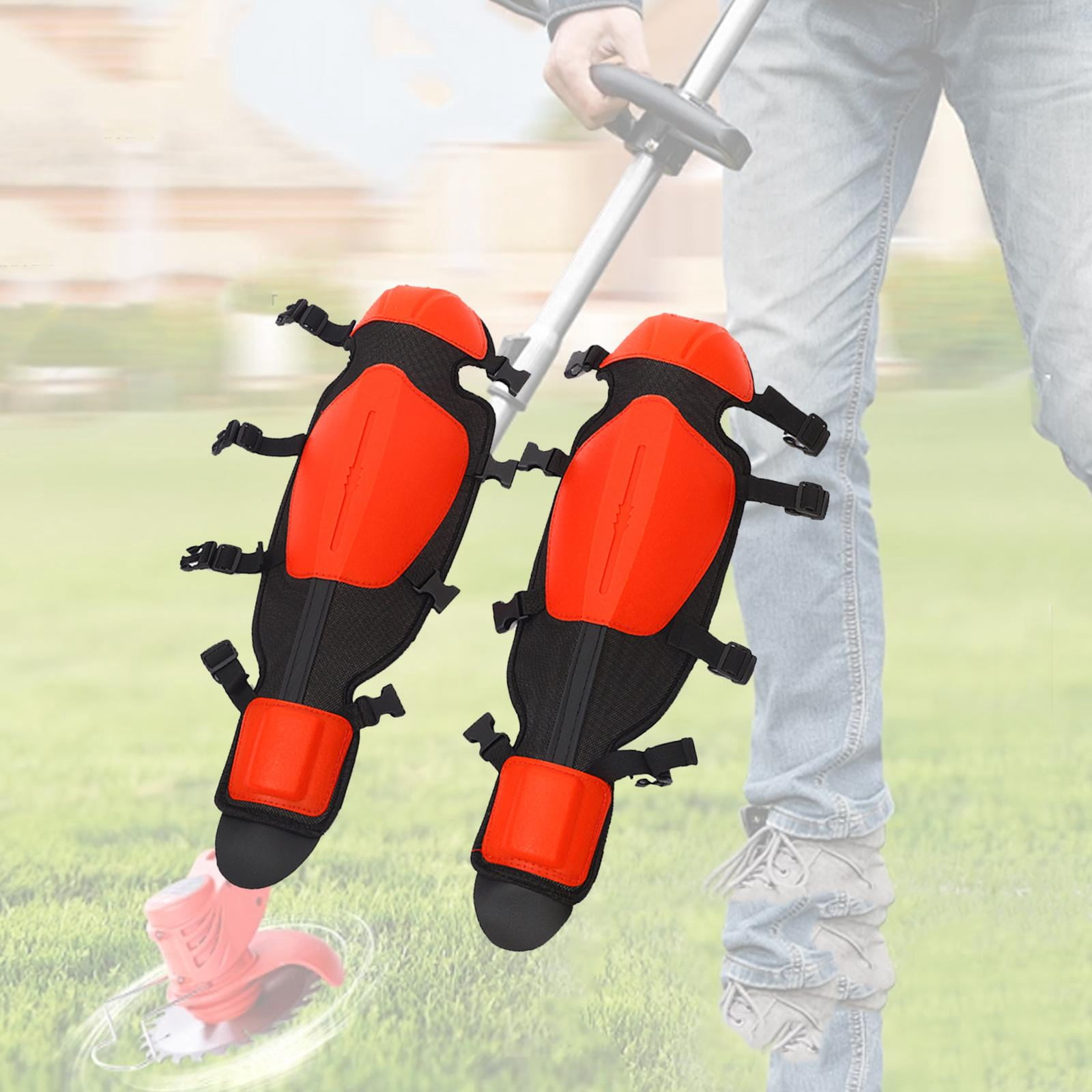 FashionCha 2 Pieces Gardening Knee Pads Mowing Shin Guards for Women and Men Waterproof Leg Red