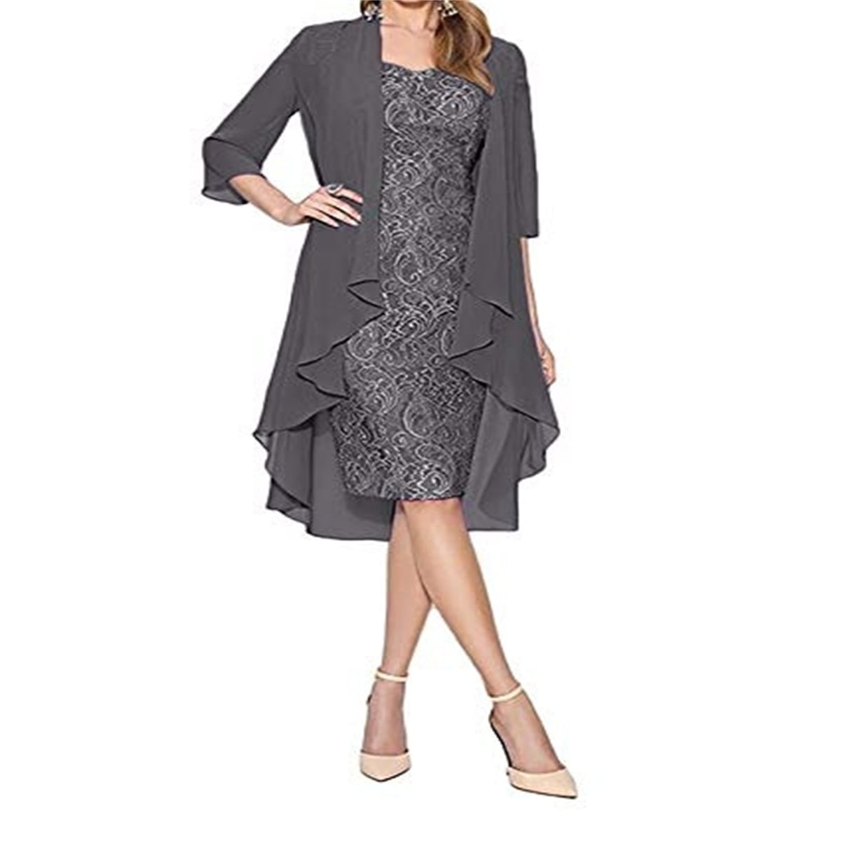 Women Bridesmaid Dress Sleeveless Lace 
