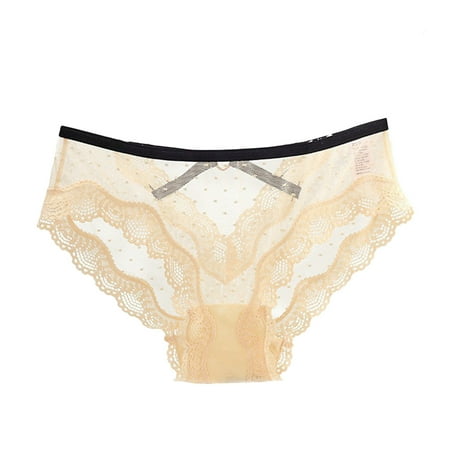 

NECHOLOGY My Recent Orders Women Lace Briefs Hollow Out Low Waist Panties Love Barely There Panties for Women Underpants Yellow Large