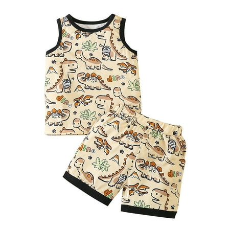 

WOLLED Summer Casual Sleepwear 2 PCS Outfit Simulation Silk Satin Pjs Sleeveless Shirt + Shorts Loungewear for Kids 1-6T