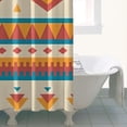thumbnail image 4 of Colorful Geometric Striped Pattern Shower Curtain 36"x72" ,Bathroom Decorative Shower Curtains Set with 12 Hooks,Modern Waterproof Washable Shower Curtain, 4 of 6